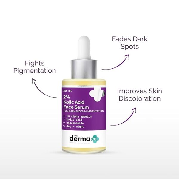 The Derma Co 2% Kojic Acid Face Serum I With 1% Alpha Arbutin & Niacinamide I For Dark Spots & Pigmentation I Anti-Pigmentation Face Serum For All Skin types - 30ml - Image 6