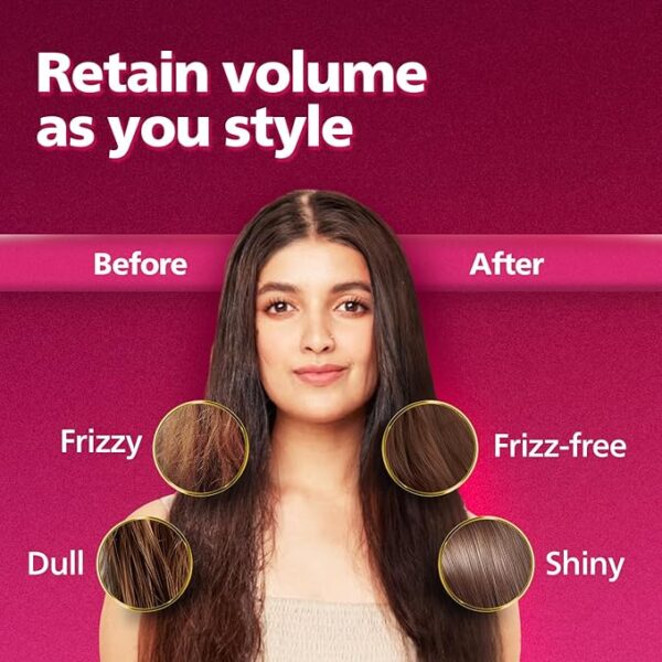 Philips Hair Straightener Brush - Everyday Frizz Free Hair in 5 min I Natural Styles with volume | Shiny and Smooth Hair I No Scalp Burns | ThermoProtect Technology I Keratin Bristles I Triple Bristle Design I Travel Friendly I BHH880/10 - Image 3